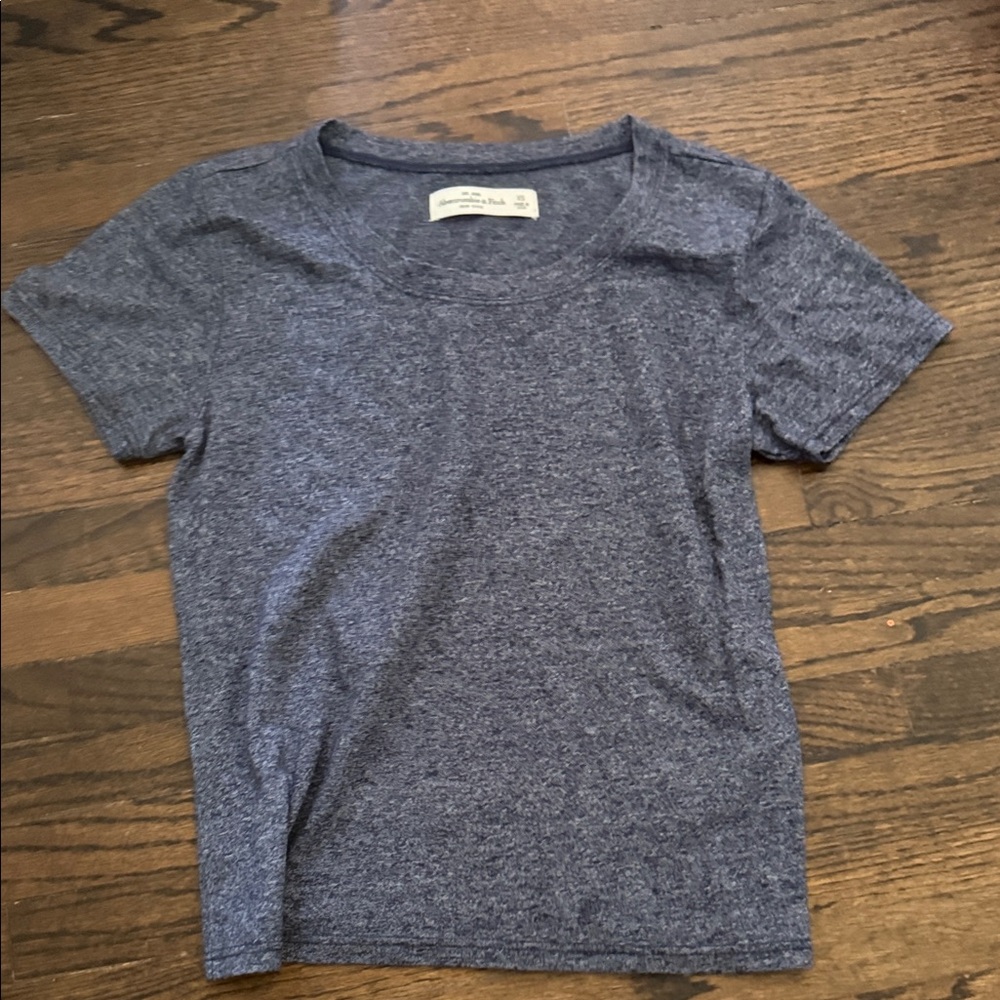 Abercrombie & Fitch Heathered Navy Short Sleeve Tee